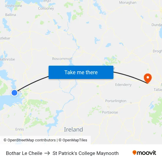Bothar Le Cheile to St Patrick's College Maynooth map