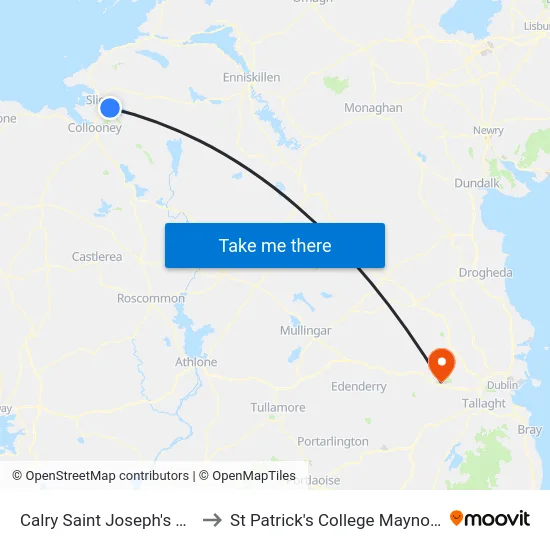 Calry Saint Joseph's Gaa to St Patrick's College Maynooth map