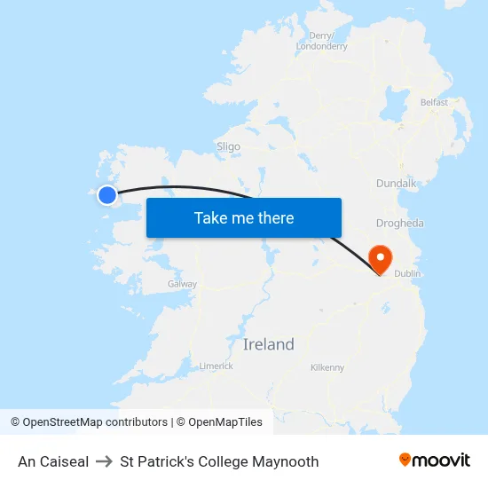 An Caiseal to St Patrick's College Maynooth map