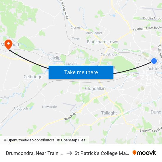Drumcondra, Near Train Station to St Patrick's College Maynooth map