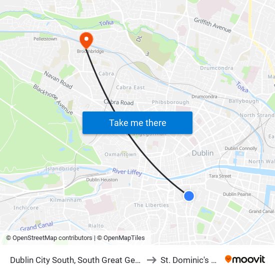 Dublin City South, South Great George's Street to St. Dominic's College map