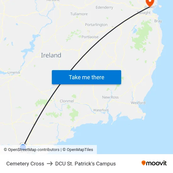 Cemetery Cross to DCU St. Patrick's Campus map