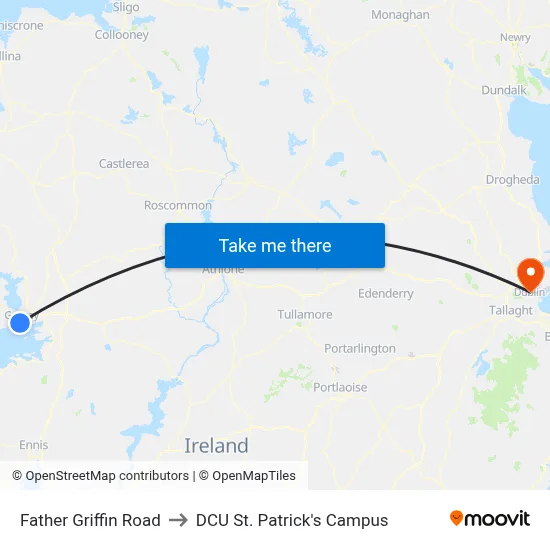 Father Griffin Road to DCU St. Patrick's Campus map