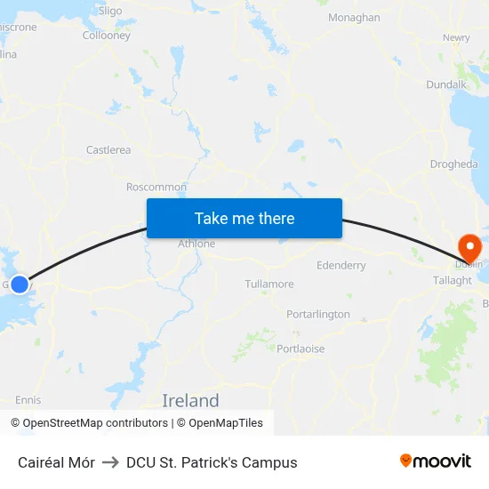 Cairéal Mór to DCU St. Patrick's Campus map