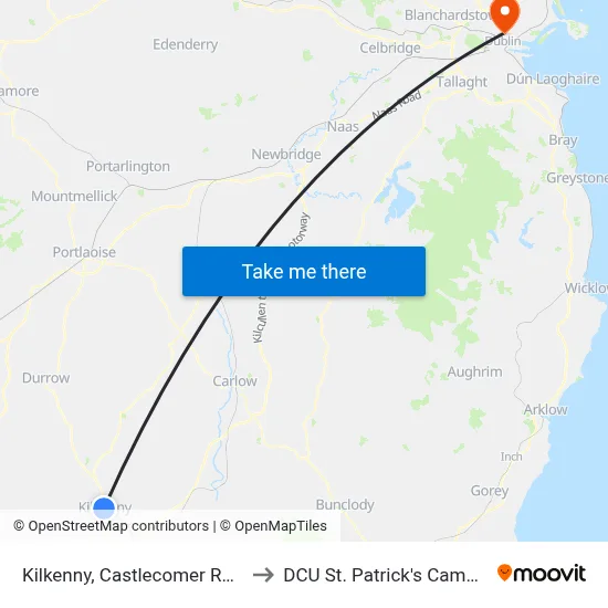 Kilkenny, Castlecomer Road to DCU St. Patrick's Campus map
