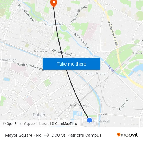Mayor Square - Nci to DCU St. Patrick's Campus map