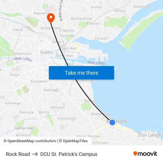 Rock Road to DCU St. Patrick's Campus map