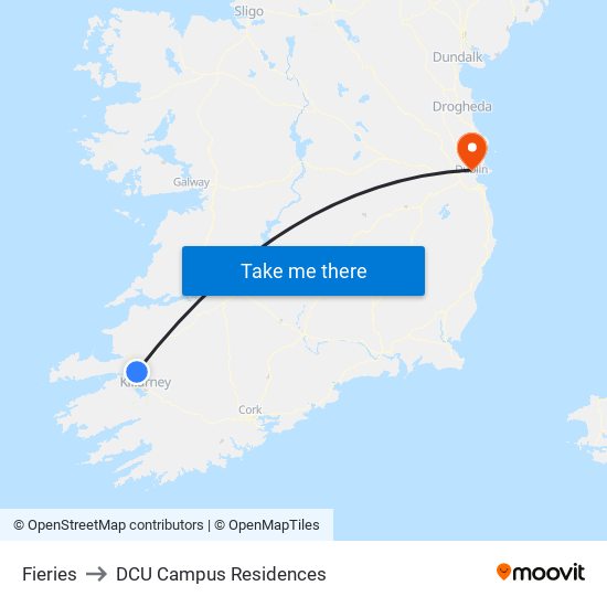 Fieries to DCU Campus Residences map