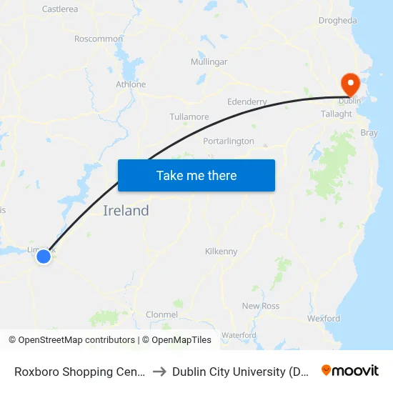 Roxboro Shopping Centre to Dublin City University (DCU) map