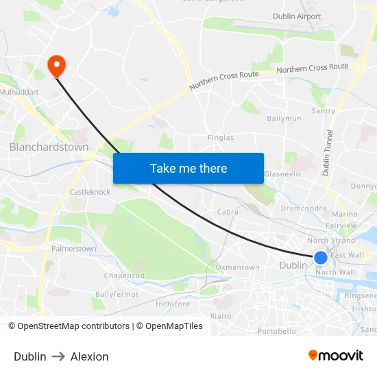 Dublin to Alexion map