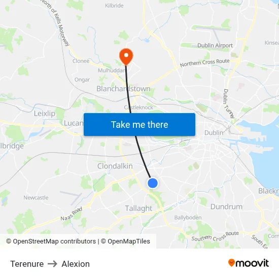 Terenure to Alexion map
