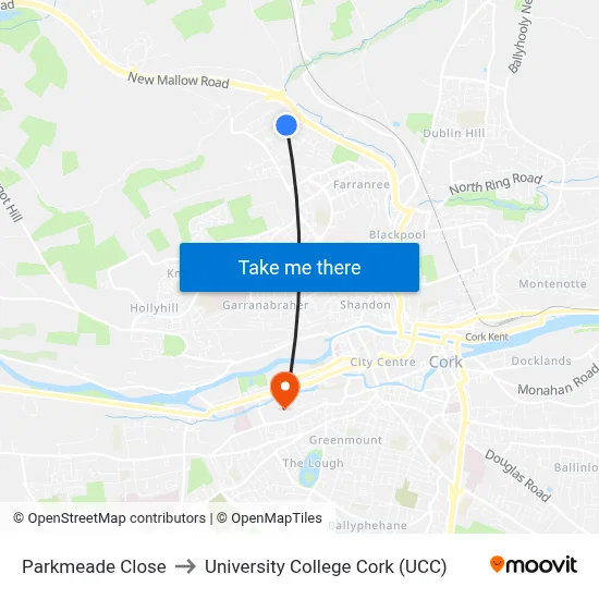 Parkmeade Close to University College Cork (UCC) map