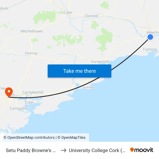 Setu Paddy Browne's Road to University College Cork (UCC) map