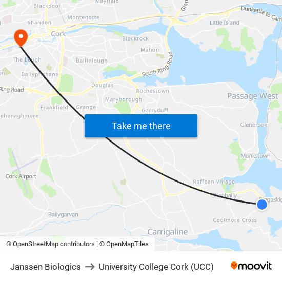 Janssen Biologics to University College Cork (UCC) map
