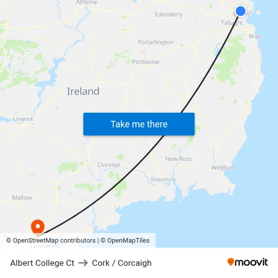 Albert College Ct to Cork / Corcaigh map