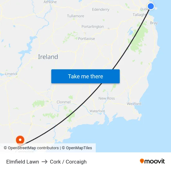 Elmfield Lawn to Cork / Corcaigh map