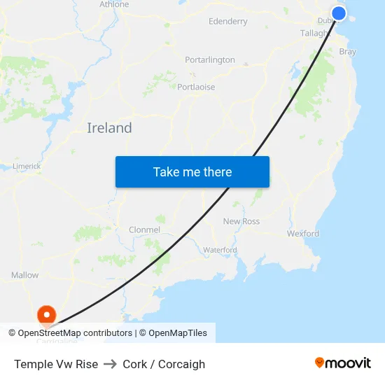 Temple Vw Rise to Cork / Corcaigh map
