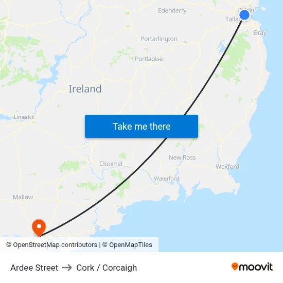 Ardee Street to Cork / Corcaigh map