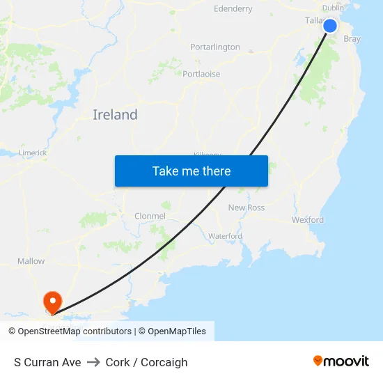 S Curran Ave to Cork / Corcaigh map