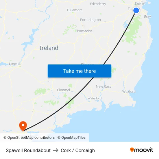 Spawell Roundabout to Cork / Corcaigh map