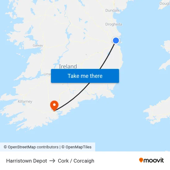Harristown Depot to Cork / Corcaigh map