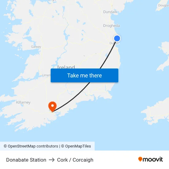 Donabate Station to Cork / Corcaigh map