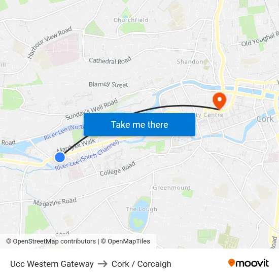 Ucc Western Gateway to Cork / Corcaigh map