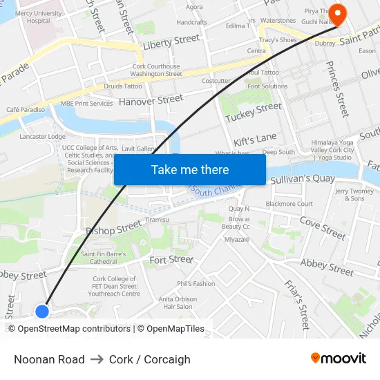 Noonan Road to Cork / Corcaigh map