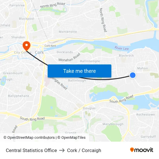 Central Statistics Office to Cork / Corcaigh map