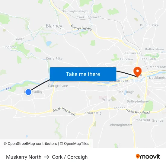 Muskerry North to Cork / Corcaigh map