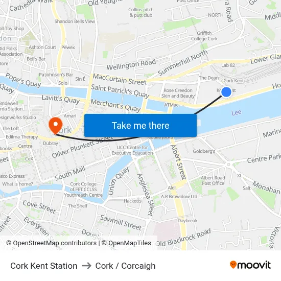 Cork Kent Station to Cork / Corcaigh map