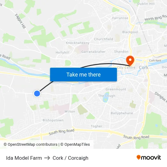 Ida Model Farm to Cork / Corcaigh map