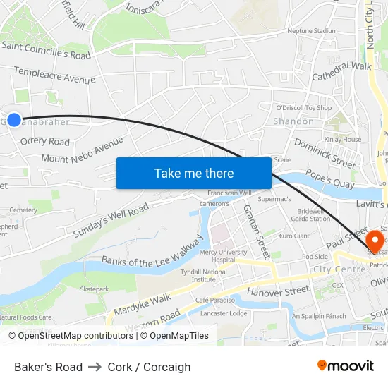 Baker's Road to Cork / Corcaigh map
