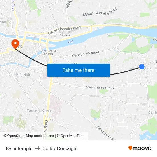 Ballintemple to Cork / Corcaigh map