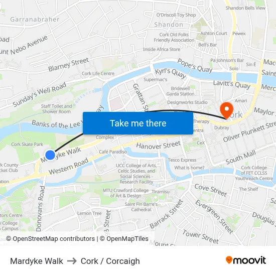 Mardyke Walk to Cork / Corcaigh map