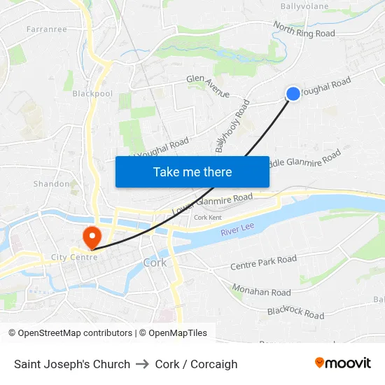 Saint Joseph's Church to Cork / Corcaigh map