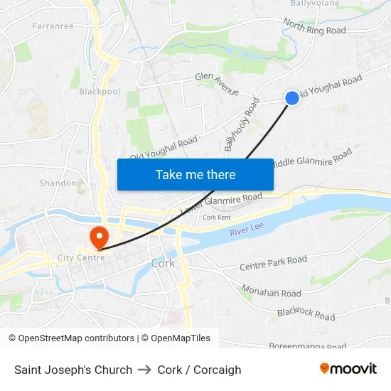 Saint Joseph's Church to Cork / Corcaigh map