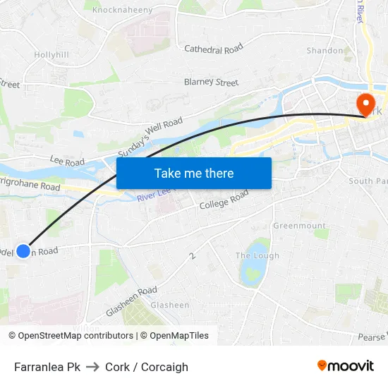 Farranlea Pk to Cork / Corcaigh map