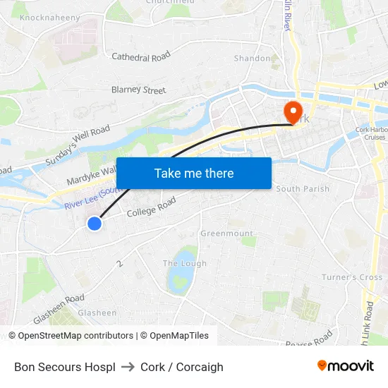 Bon Secours Hospl to Cork / Corcaigh map