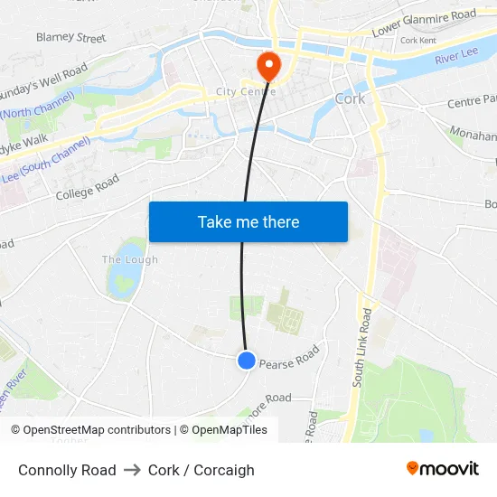Connolly Road to Cork / Corcaigh map