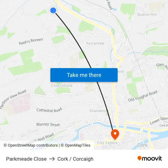 Parkmeade Close to Cork / Corcaigh map