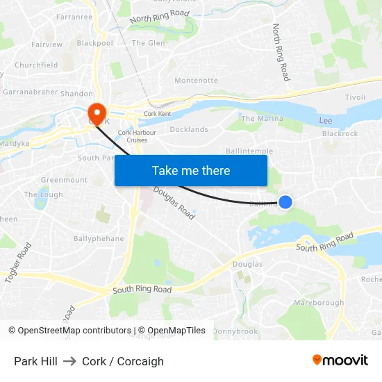 Park Hill to Cork / Corcaigh map