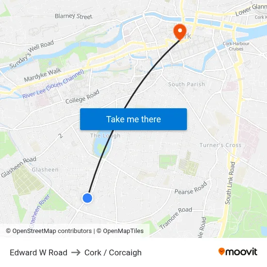Edward W Road to Cork / Corcaigh map