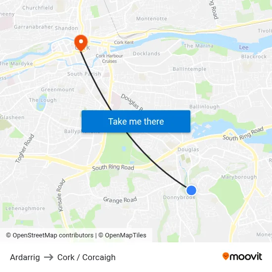 Ardarrig to Cork / Corcaigh map