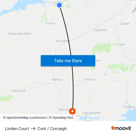 Linden Court to Cork / Corcaigh map