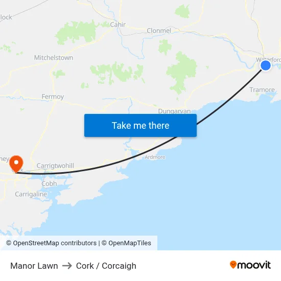 Manor Lawn to Cork / Corcaigh map