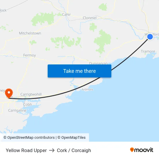 Yellow Road Upper to Cork / Corcaigh map