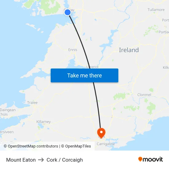 Mount Eaton to Cork / Corcaigh map
