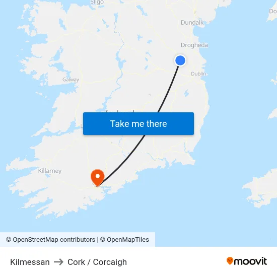Kilmessan to Cork / Corcaigh map