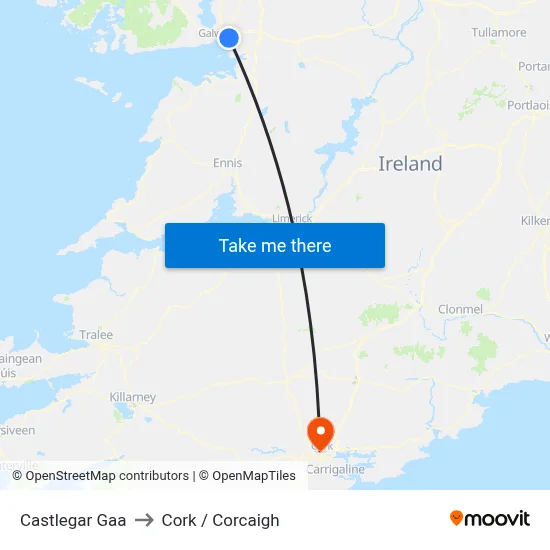 Castlegar Gaa to Cork / Corcaigh map